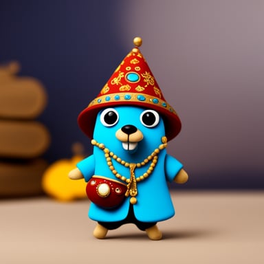 Go Blue Gopher with traditional Turkish clothing.