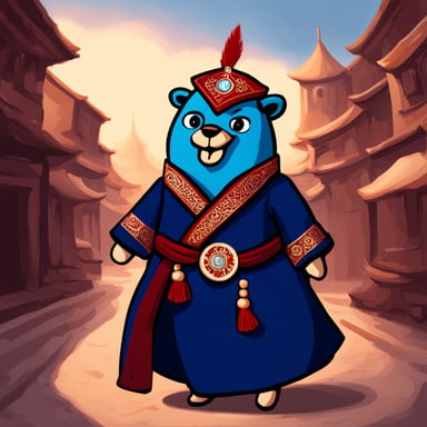 Go Blue Gopher with traditional Turkish clothing.