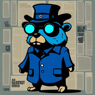 Go Blue Gopher read a newspaper and looked for a job at home, imagining it in a cyberpunk style.