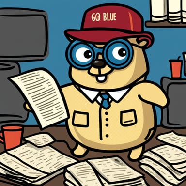 Go Blue Gopher, a hardworking individual, is seeking employment opportunities in the newspaper industry.