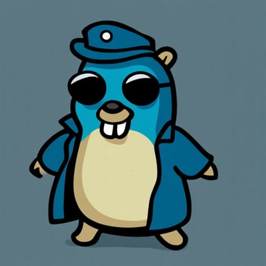Go Blue Gopher as Max Payne.