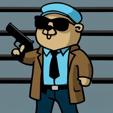 Go Blue Gopher as Max Payne.