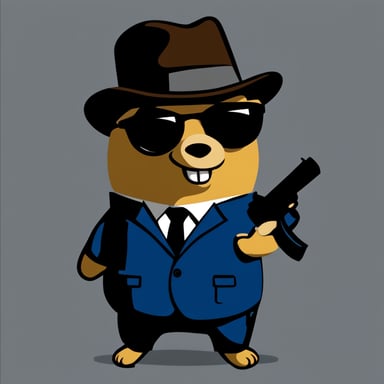 Go Blue Gopher as Max Payne.