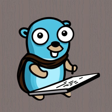 Go Blue Gopher writing code