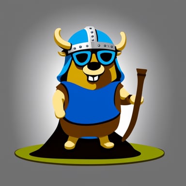 Go Blue Gopher as a Swedish Viking.