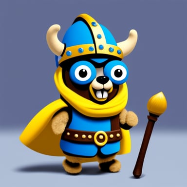 Go Blue Gopher as a Swedish Viking.