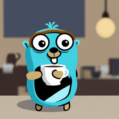 Go Blue Gopher enjoys drinking coffee.