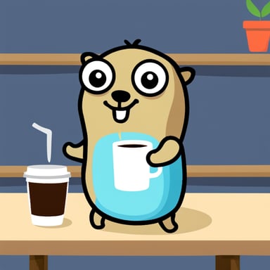 Go Blue Gopher enjoys drinking coffee.