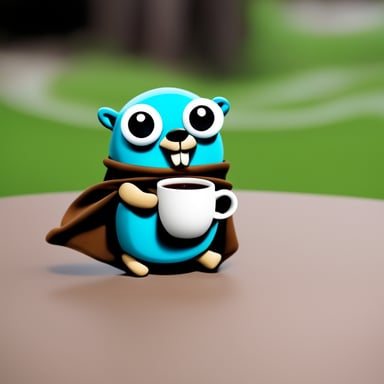 Go Blue Gopher enjoys drinking coffee.