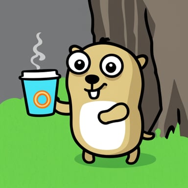 Go Blue Gopher enjoys drinking coffee.