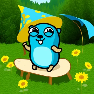 Go Blue Gopher celebrating midsummer.