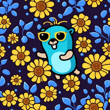 Go Blue Gopher celebrating midsummer.