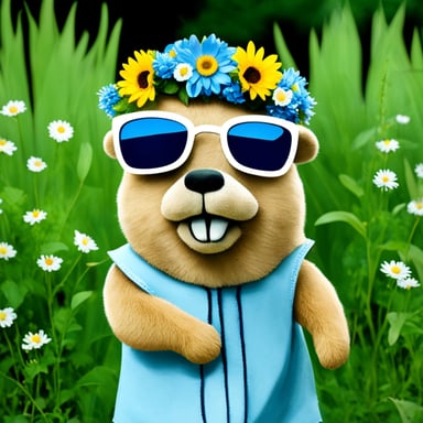 Go Blue Gopher is celebrating midsummer in Sweden with a flower crown.