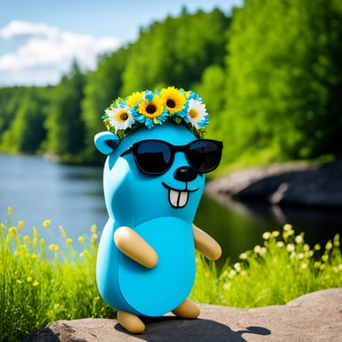 Go Blue Gopher is celebrating midsummer in Sweden with a flower crown.