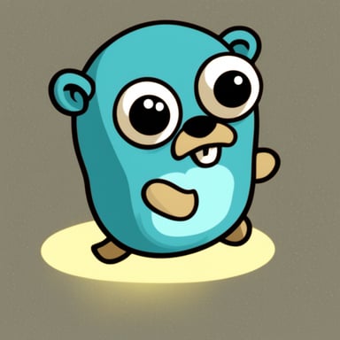 Go Blue Gopher with a green bitmap over him