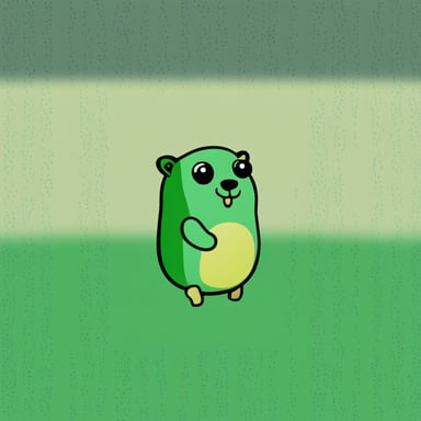 Go Blue Gopher with a green bitmap over him