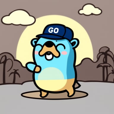 Sticker of Go Blue Gopher sweating a lot due to the hot weather.