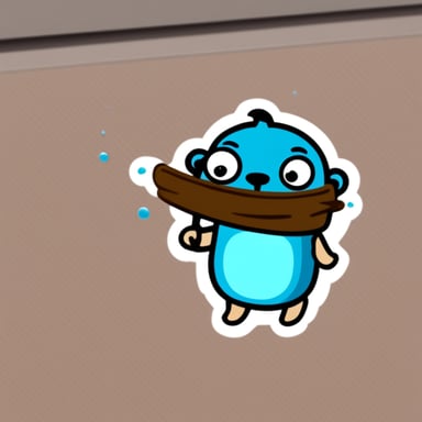 Sticker of Go Blue Gopher sweating a lot due to the hot weather.