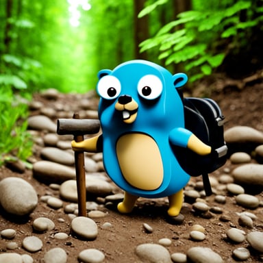 Go Blue Gopher goes hiking.