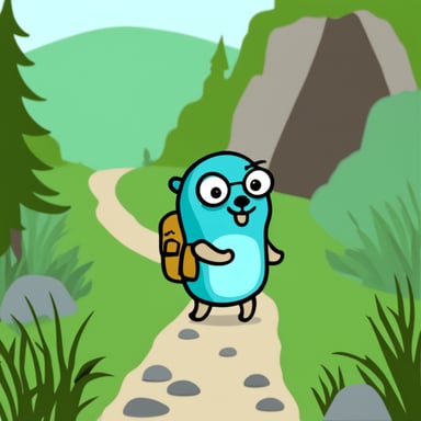 Go Blue Gopher goes hiking.