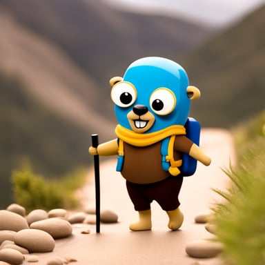 Go Blue Gopher goes hiking.