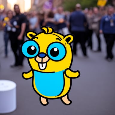 Go Blue Gopher at a Pride event.
