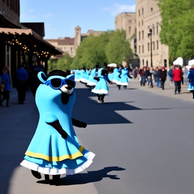 Go blue gopher dancing sevillanas.