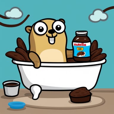 Go Blue Gopher in a bathtub full of Nutella.