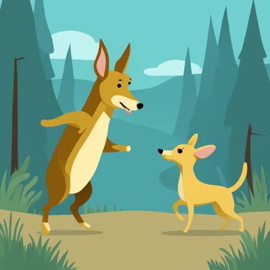 Go blue gopher with a podenco.