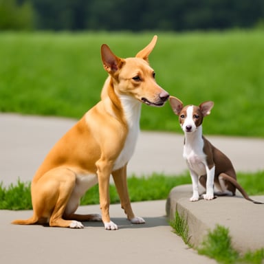 Go blue gopher with a podenco.