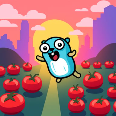 Go Blue Gopher in a tomato fight.