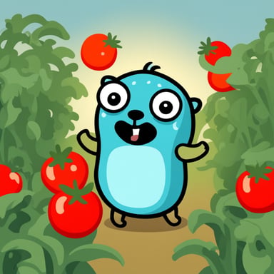 Go Blue Gopher in a tomato fight.