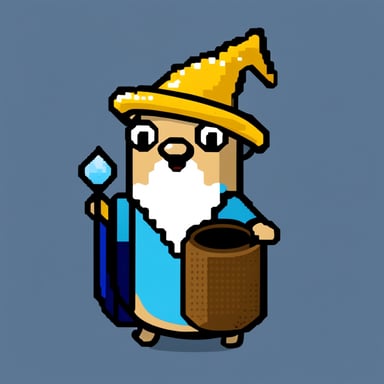 Go Blue Gopher as a pixel art wizard.