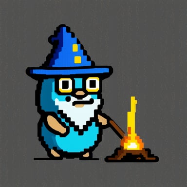 Go Blue Gopher as a pixel art wizard.