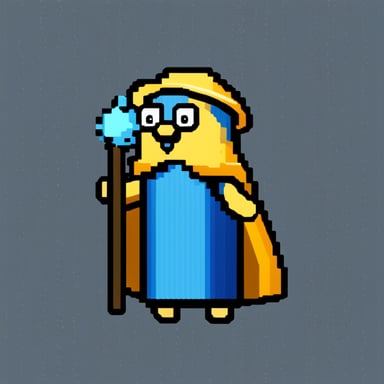 Go Blue Gopher as a pixel art wizard.