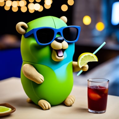 Go Blue Gopher enjoying a caipirinha.