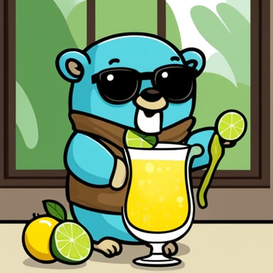 Go Blue Gopher enjoying a caipirinha.
