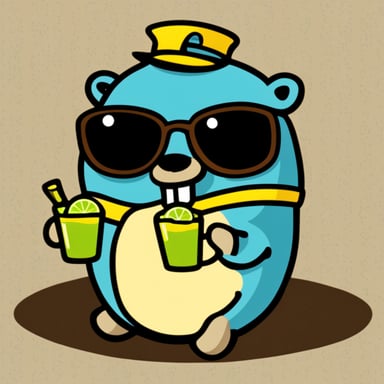 Go Blue Gopher enjoying a caipirinha.