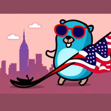 Go blue gopher with the American freedom