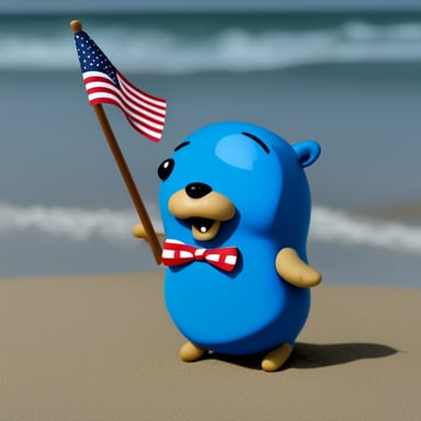 Go blue gopher with the American freedom