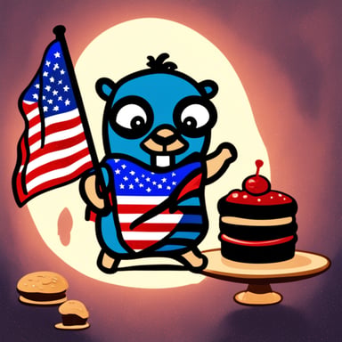 Go blue gopher with the American freedom