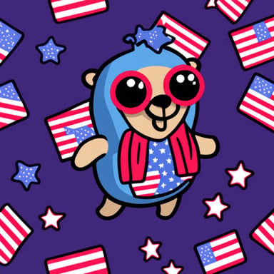 Go blue gopher with the American freedom
