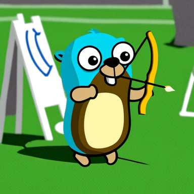 Go Blue Gopher doing archery.