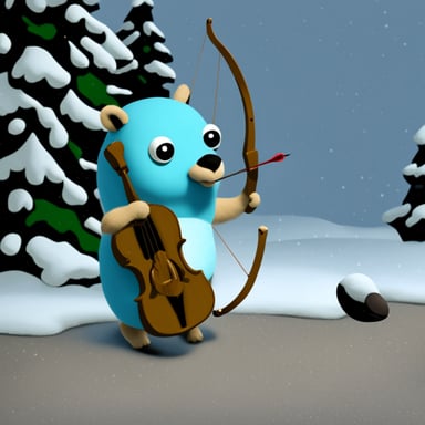 Go Blue Gopher doing archery.