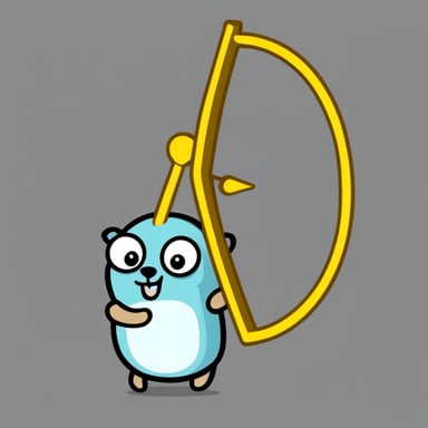 Go Blue Gopher doing archery.