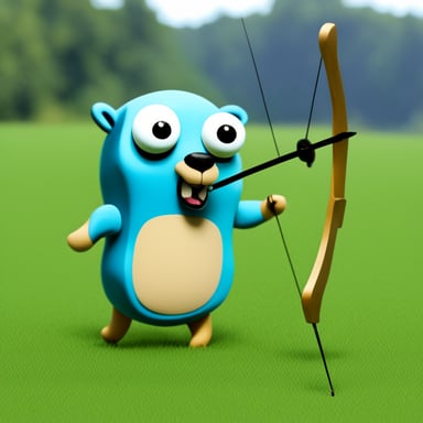 Go Blue Gopher doing archery.
