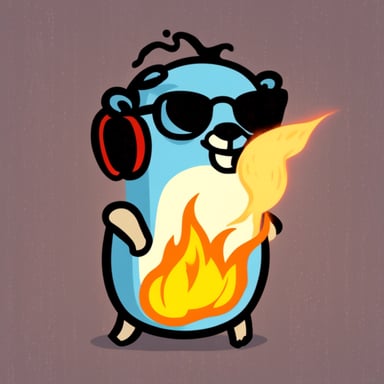 Go Blue Gopher on fire