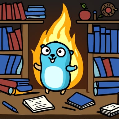 Go Blue Gopher on fire