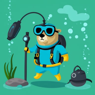 Go blue gopher as a scuba diver.