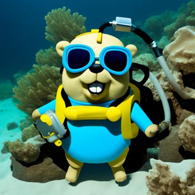 Go blue gopher as a scuba diver.